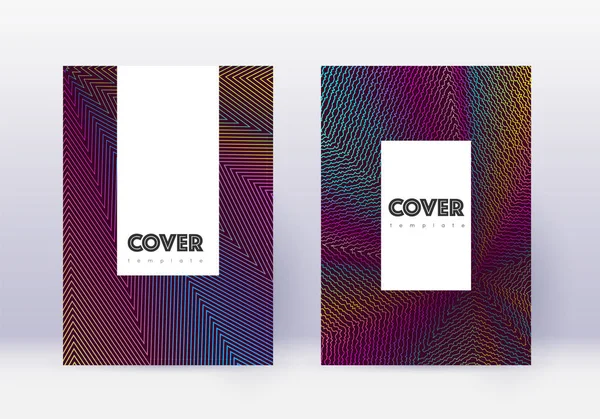 Conjunto de modelos de design de capa de Hipster. Abstrac arco-íris — Vetor de Stock