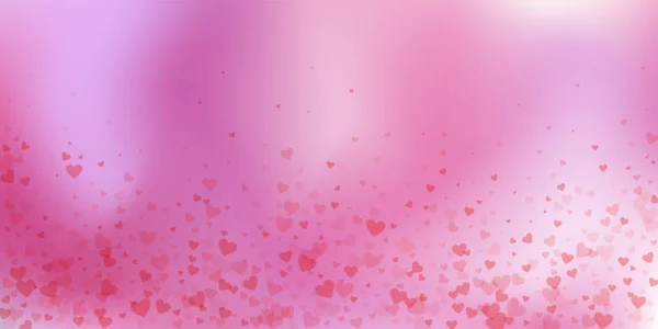 Le cœur rouge adore les confettis. Saint Valentin tombant — Image vectorielle