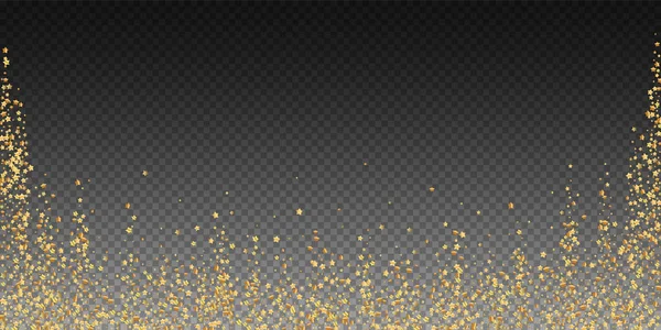 Estrelas de ouro luxo espumante confete. Dispersão de sm —  Vetores de Stock