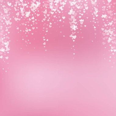 Beyaz kalp konfetileri sever. Sevgililer Günü Düşüyor