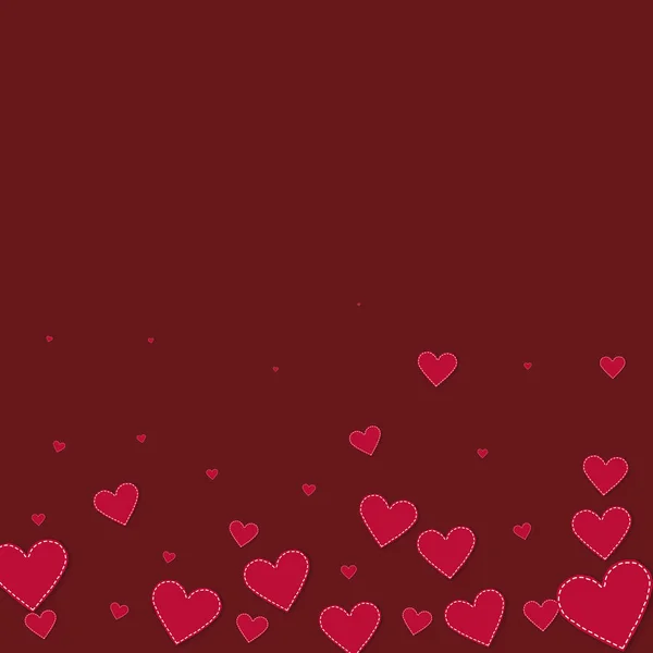 El corazón rojo ama los confettis. Gradiente del día de San Valentín — Vector de stock