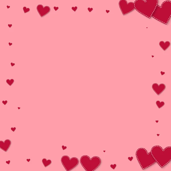 Κόκκινη καρδιά αγάπη κομφετί. Καρέ του Αγίου Βαλεντίνου — Διανυσματικό Αρχείο