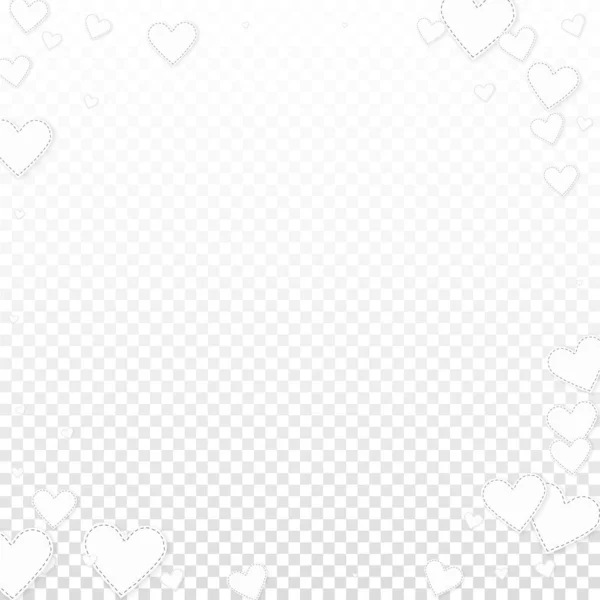 Η λευκή καρδιά αγαπάει τα κομφετί. Vignet του Αγίου Βαλεντίνου — Διανυσματικό Αρχείο