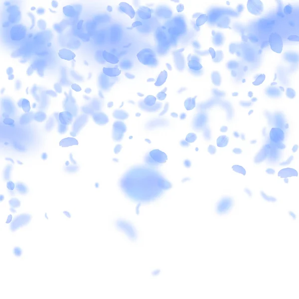 Pétales de fleurs bleu foncé tombant. Juste romanti — Image vectorielle