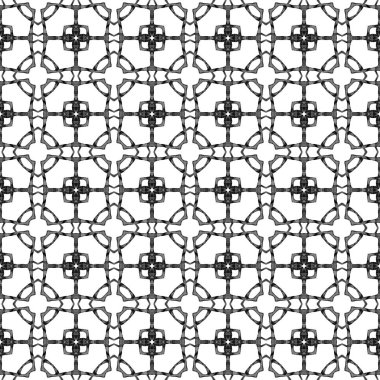 Siyah ve beyaz geometrik Dikişsiz desen. El d