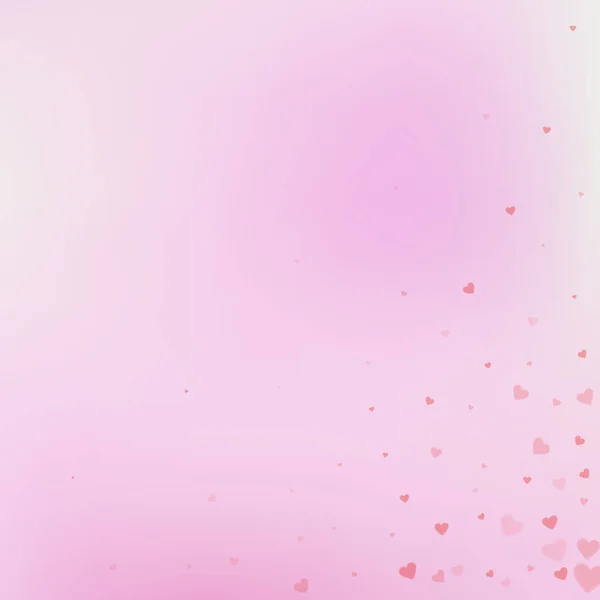 Rood hart liefde confettis. Aftelkalender voor Valentijnsdag hoek n — Stockvector