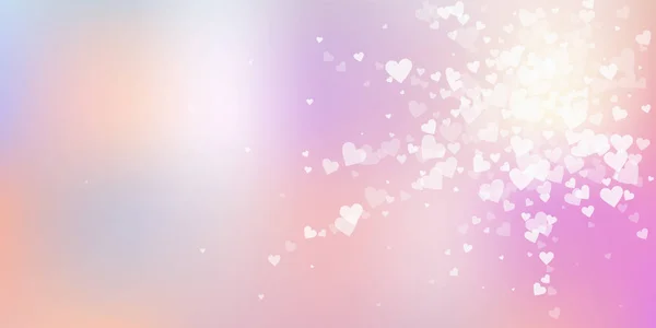 White heart love confettis. Valentine's day explos — Stock Vector