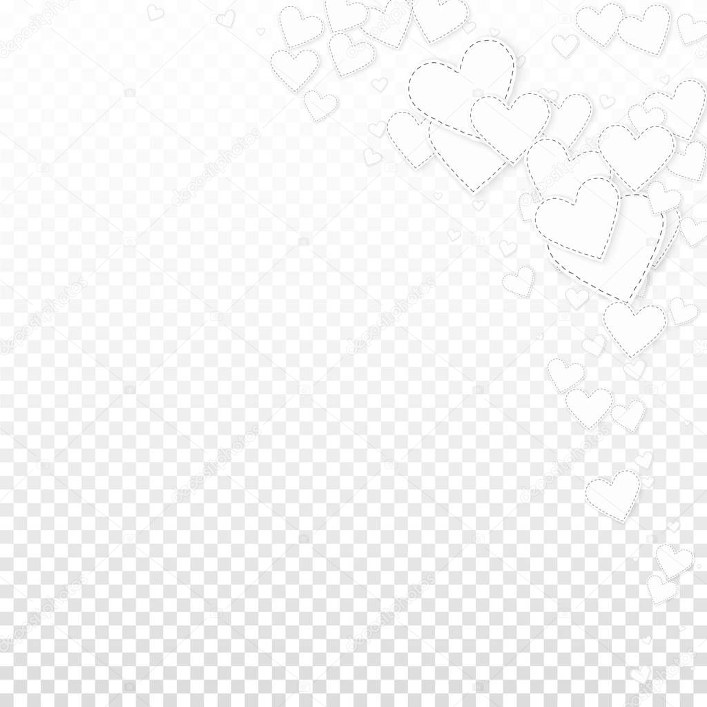 White heart love confettis. Valentine's day corner