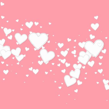 Beyaz kalp konfetileri sever. Sevgililer Günü Düşüyor