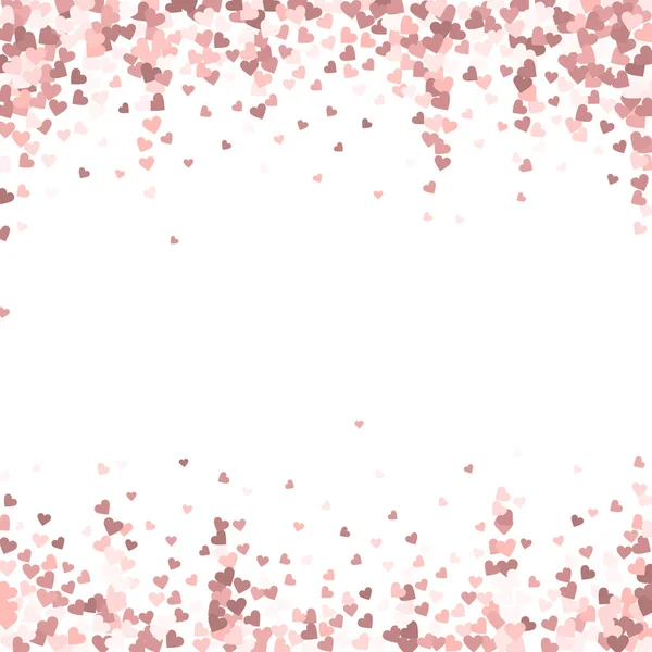 Corazón rosado amor confettis. Día de San Valentín caída — Vector de stock