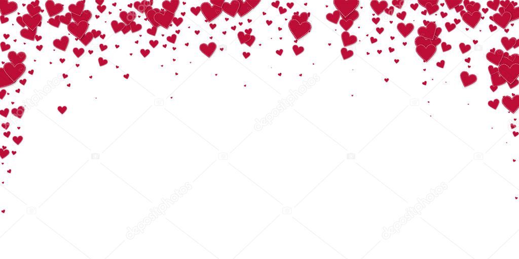 Red heart love confettis. Valentine's day falling 