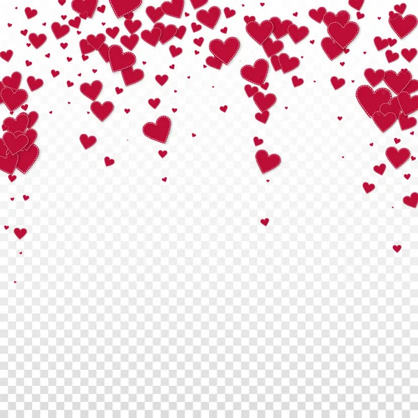 Κόκκινη καρδιά αγάπη κομφετί. Ημέρα του Αγίου Βαλεντίνου πέφτει — Διανυσματικό Αρχείο