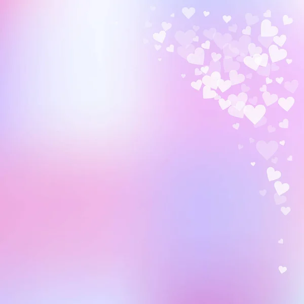 Coração branco amor confettis. Dia dos Namorados canto — Vetor de Stock