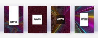 Hippi broşür tasarım şablonu seti. Gökkuşağı.