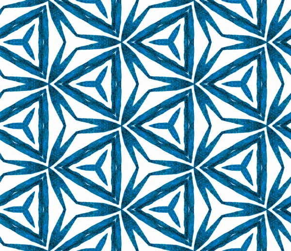 青い熱帯のシームレスなパターン。手描きのウォーターコ — ストック写真