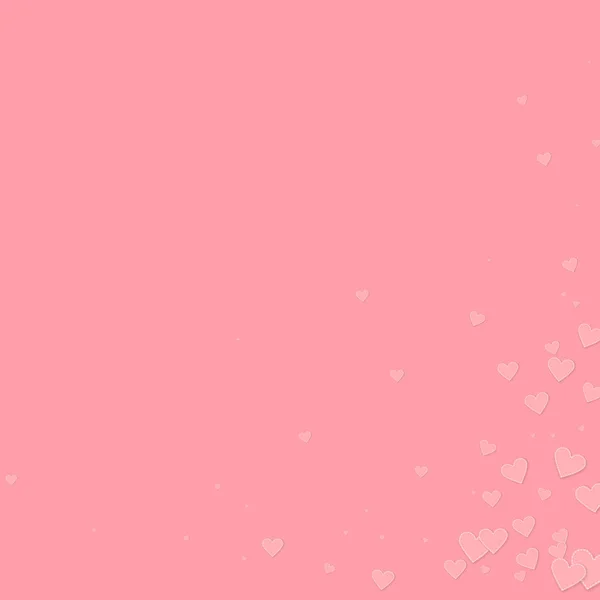 Różowe serce kocha confettis. Walentynki rogu — Wektor stockowy