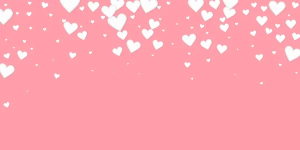 El corazón blanco ama los confettis. El día de San Valentín cae — Archivo Imágenes Vectoriales