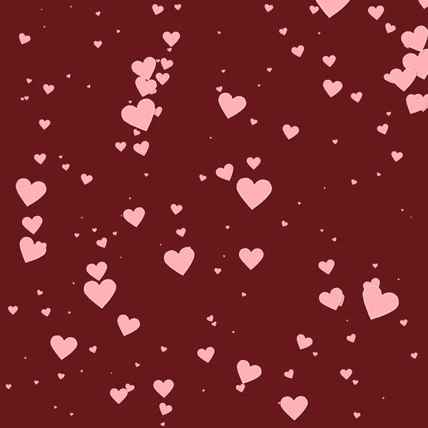 Pink heart love confettis. Valentine's day falling — Stock Vector