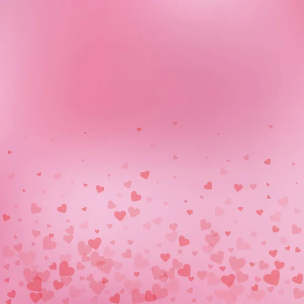 Red heart love confettis. Valentine's day gradient — Stock Vector