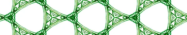 Groene tropische naadloze rand Scroll. Geometrische W — Stockfoto