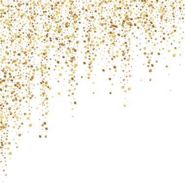 Altın konfeti konfeti konfetisi. Dağınık