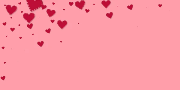 Rött hjärta älskar konfettis. Alla hjärtans dag faller — Stock vektor