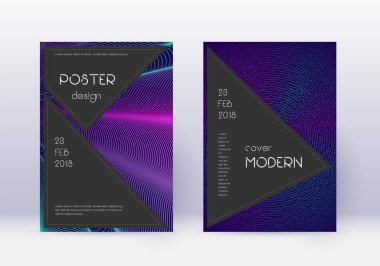 Siyah kapak tasarım şablonu. Neon soyut lin