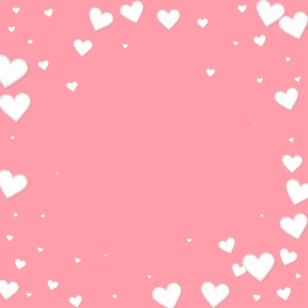 A fehér szív szereti a konfettit. Valentin-napi vignet — Stock Vector