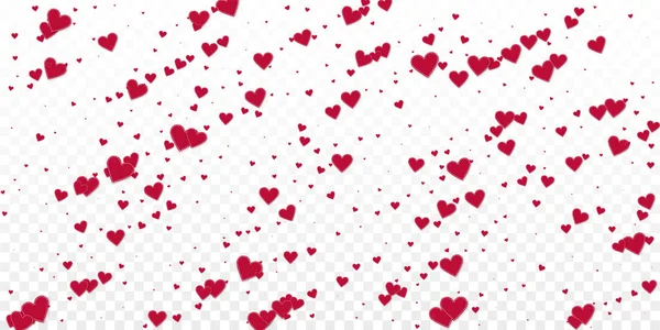 Hati merah cinta confettis. Valentine hari jatuh - Stok Vektor