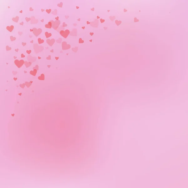 El corazón rojo ama los confettis. San Valentín esquina c — Archivo Imágenes Vectoriales