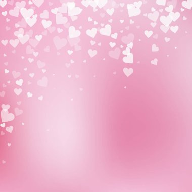 Beyaz kalp konfetileri sever. Sevgililer Günü Düşüyor