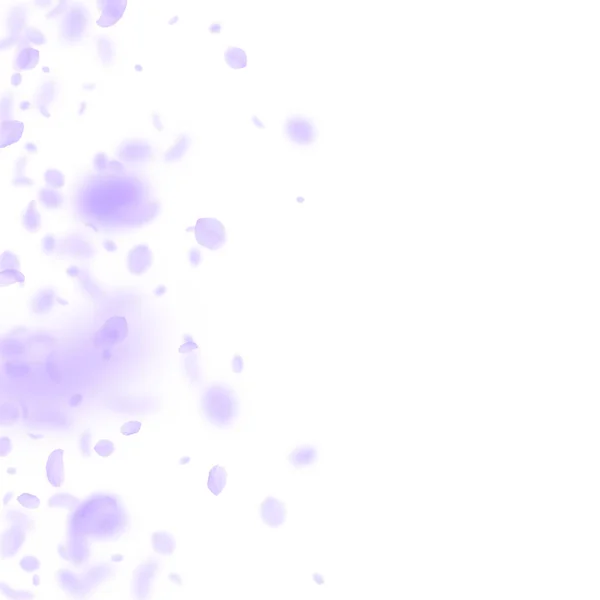 Pétalas de flores violetas a cair. De tirar o fôlego — Vetor de Stock