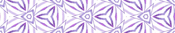 Purple kaleidoscope Seamless Border Scroll. Geomet — Stock Photo, Image