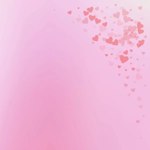Red heart love confettis. Valentine's day corner p — Stock Vector
