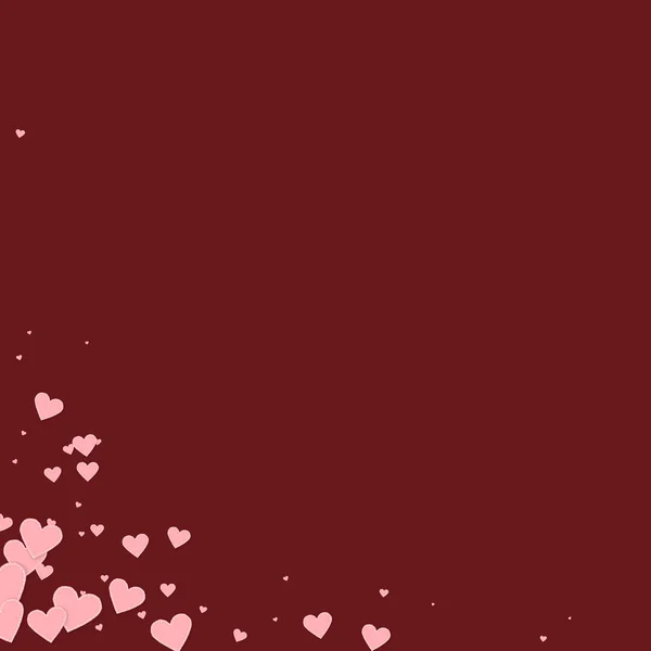 Coração rosa amor confettis. Dia dos Namorados canto — Vetor de Stock