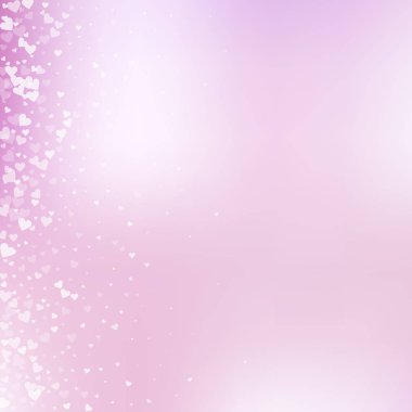 Beyaz kalp konfetileri sever. Sevgililer Günü Gradie