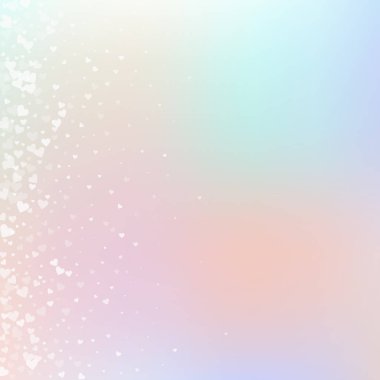 Beyaz kalp konfetileri sever. Sevgililer Günü Gradie