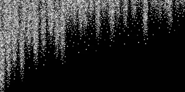 Confettis étincelants luxe paillettes argent. Éparpillement — Image vectorielle