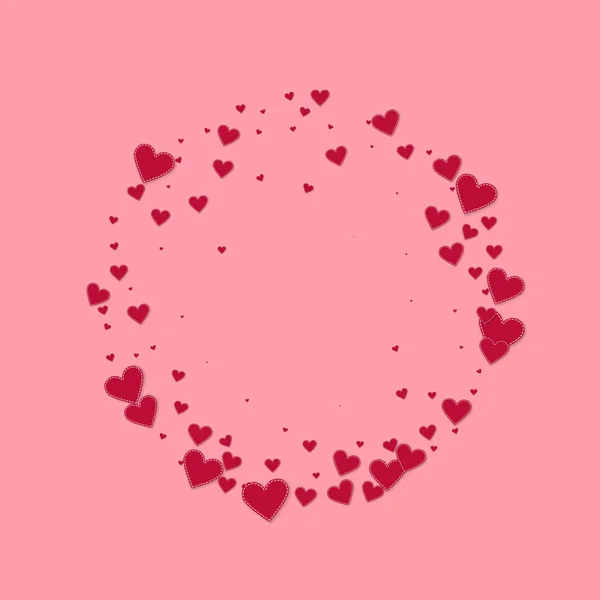 Le cœur rouge adore les confettis. Cadre Saint-Valentin el — Image vectorielle