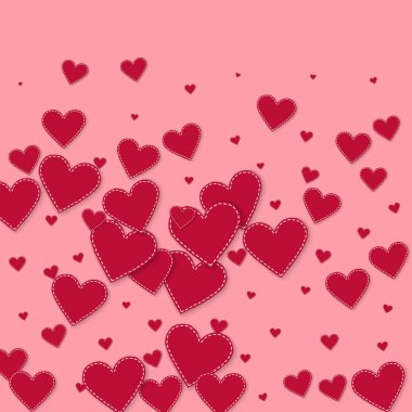 Kırmızı kalp aşk confettis. Sevgililer günü gradyan
