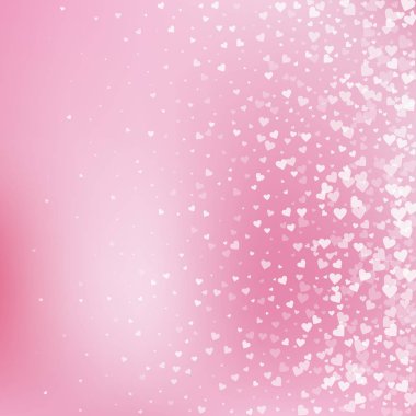 Beyaz kalp konfetileri sever. Sevgililer Günü Gradie