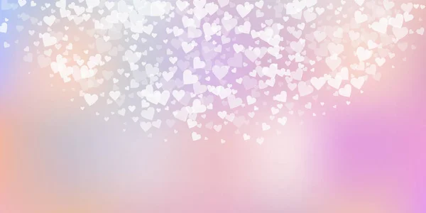 El corazón blanco ama los confettis. Día de San Valentín semici — Vector de stock