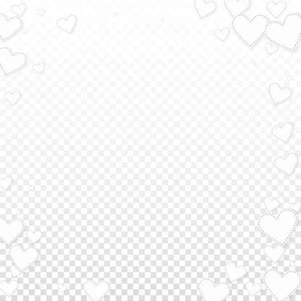 White heart love confettis. Valentine's day vignet — Stock Vector