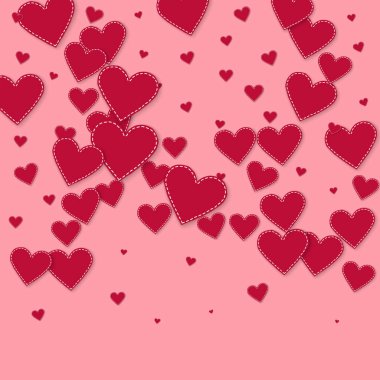 Kırmızı kalp aşk confettis. Sevgililer günü gradyan