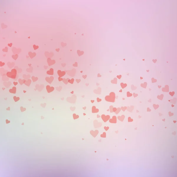 El corazón rojo ama los confettis. Día de San Valentín caída — Archivo Imágenes Vectoriales