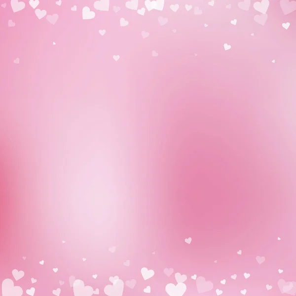 White heart love confettis. Valentine's day border — Stock Vector