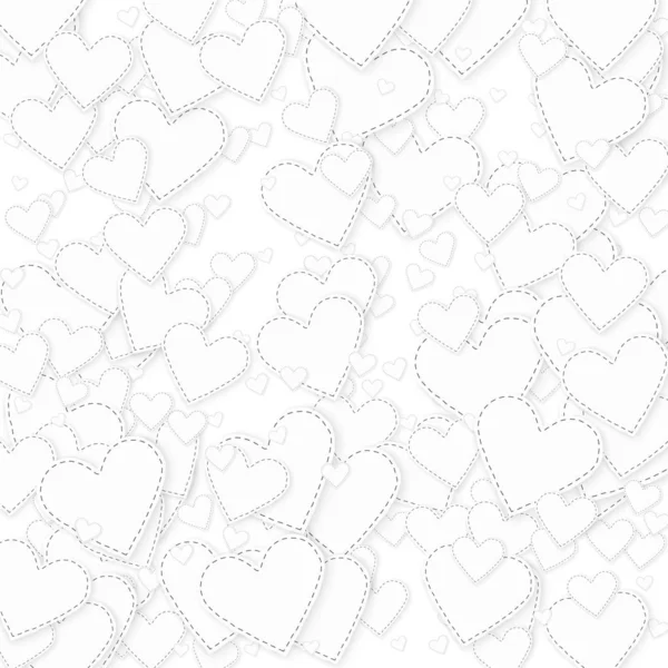 El corazón blanco ama los confettis. Pateador del día de San Valentín — Vector de stock