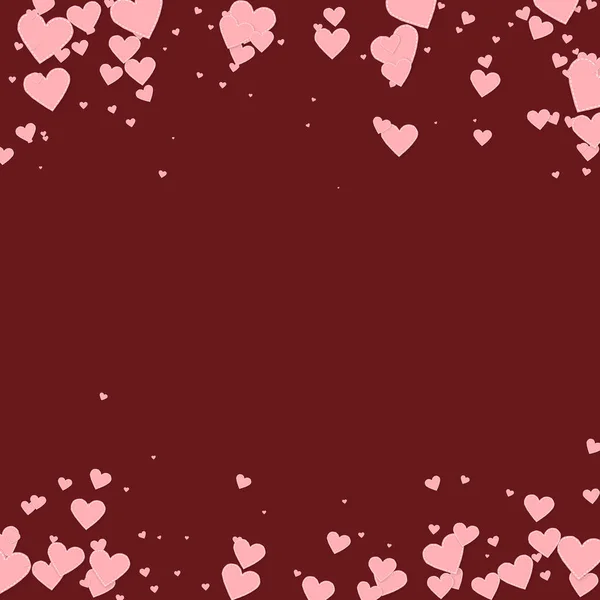 Pink heart love confettis. Valentine's day falling — Stock Vector