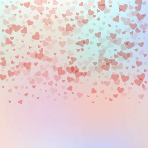 Kırmızı kalp aşk confettis. Sevgililer günü gradyan — Stok Vektör