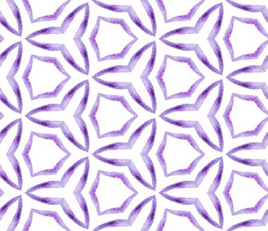 Mor kaleydoskop dikişsiz desen. Elle çizilmiş w